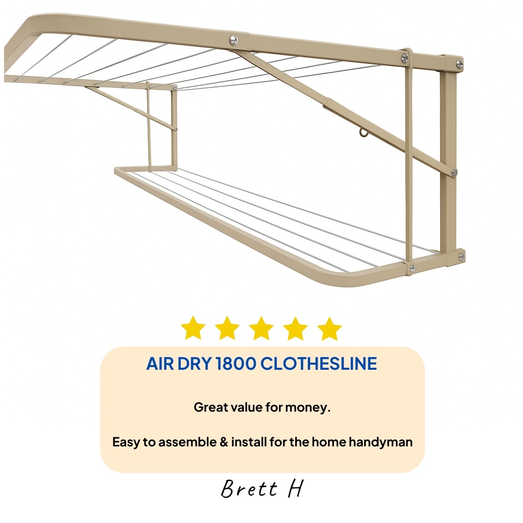 Air Dry Clothesline With Low Line Attachment Folded Down